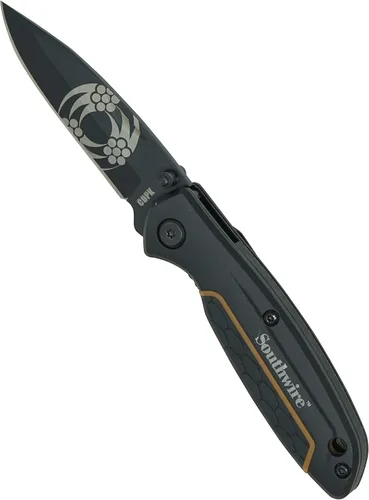 Vista 8 de Southwire Cuchillo plegable Hawkbill - Hoja curvada para cortes de tracción y empalme - Cuerpo de metal resistente - Acero inoxidable - Mango