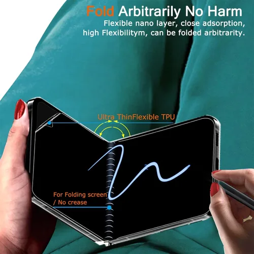Vista 4 de Ferilinso Protector de pantalla de privacidad para Samsung Galaxy Z Flip 6 / Z Flip 7 FE [compatible con funda de teléfono], película