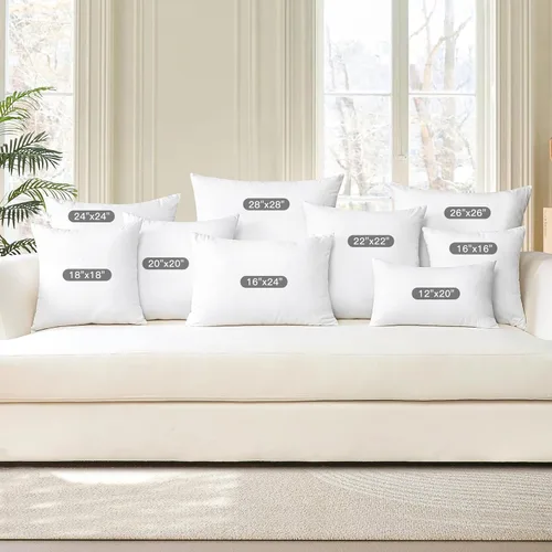Vista 8 de OTOSTAR Insertos de almohada de 18 x 18 pulgadas, rellenos de almohada de forma cuadrada, almohadas esponjosas, almohadas decorativas para sofá