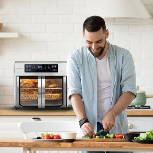 Vista 8 de Kalorik Horno freidora de aire MAXX Advance Series de 26 cuartos de galón con controles digitales, puerta de fácil visualización y 21 ajustes