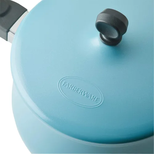 Vista 16 de Farberware Juego de 120 ollas y sartenes de acero inoxidable de edición limitada con herramientas de cocina Prestige, 10 piezas, color azul Azul