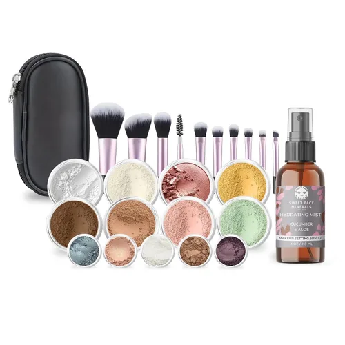 Vista 16 de Kit de maquillaje mineral de tamaño completo, set de base mate, Beige