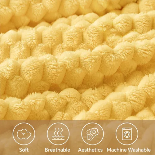 Vista 58 de BEDELITE Manta de forro polar para sofá y cama, manta decorativa de jacquard 3D de almendra, súper suave y acogedora, manta mullida cálida adecuada