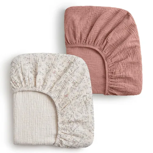 Vista 8 de Blissful Diary Funda de muselina para cambiador de pañales para bebés, algodón ultrasuave y transpirable, 2