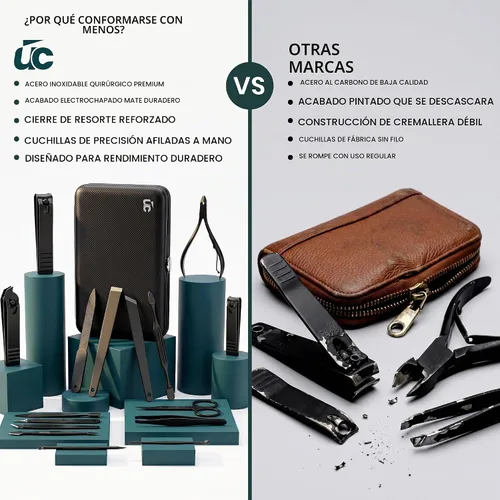 Vista 5 de Utopia Care Juego de manicura profesional para cortaúñas Negro