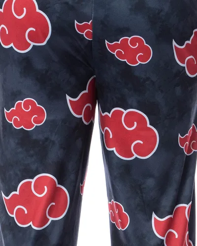 Vista 4 de Bioworld Naruto Shippuden Akatsuki Clouds - Pantalones de pijama para hombre, Negro