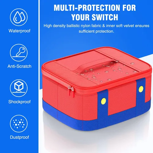 Vista 7 de Funda de interruptor para Switch Switch OLED y accesorios de interruptor, funda de viaje para consola Nintendo Switch OLED, funda de transporte
