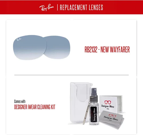 Vista 4 de NEW RB2132 New Wayfarer Replacement Lenses For Men For Women+BUNDLE with ACCESSORY EYEWEAR KIT