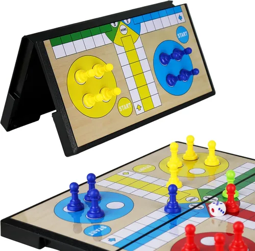 Vista 6 de KIDAMI Ludo - Juego de mesa magnético, juego de aprendizaje Ludo familiar para niños y adultos (11.2 x 11.2 pulgadas)