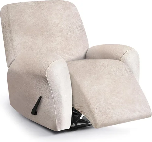Vista 77 de ANARACHON Fundas para sillas reclinables con aspecto de cuero, funda elástica de 4 piezas, funda suave para silla reclinable, protector de muebles