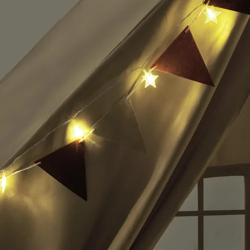 Vista 8 de Tienda de campaña para niños con tapete acolchado y luces LED en estrella para niñas y niños de 4-8-10 años, gran casa de juegos linda