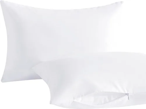 Vista 32 de NTBAY Paquete de 2 almohadas con fundas de almohada de algodón egipcio, relleno alternativo de algodón suave de 13 x 18 pulgadas, almohadas sobre