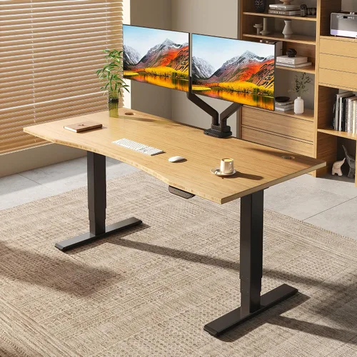 Vista 18 de FLEXISPOT E6 MAX Woodix - Escritorio de pie de madera maciza de acacia de 48 x 24 pulgadas, doble motor, resistente, capacidad de 330 libras