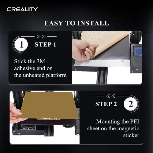Vista 5 de Placa PEI Oficial de Creality con Adhesivo para Creality Ender 3/Ender 3 Pro/Ender 3 V2/Ender 3 S1/Ender 3 S1 Pro/Ender 3 Neo/Ender 3 V2 Neo/Ender