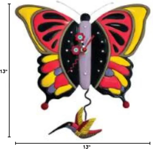 Vista 2 de Allen Designs Flutterby Butterfly CLOCK P2154