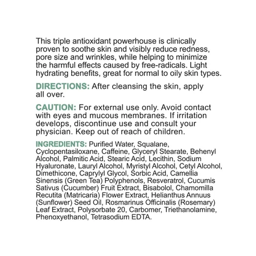 Vista 7 de Replenix Crema triple AOX que reduce el enrojecimiento, tratamiento facial antioxidante hidratante de grado médico con té verde calmante para pieles