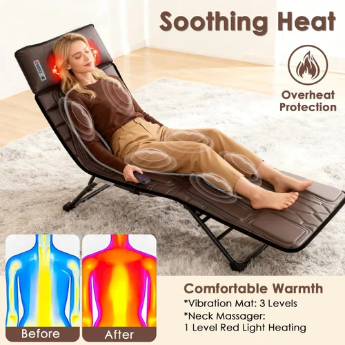 Vista 3 de KOCASO Alfombrilla de masaje de cuerpo completo de piel sintética, almohadilla multifuncional para silla de masaje con temporizador de calor