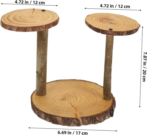 Vista 4 de Kisangel Soporte de madera maciza para macetas de plantas de múltiples capas decorativo para plantas