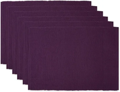 Vista 32 de DII - Juego de manteles individuales (100% algodón, acanalado) para uso diario, 13x19, Aqua, 6 piezas