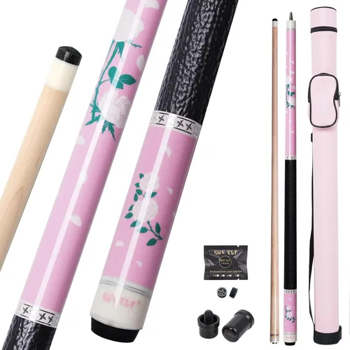 Vista 10 de CUEELF Palo de Billar Rosa de 58 Pulgadas con Mango de Arce Canadiense Palos de Billar Profesionales Regalos para Mujeres y Damas