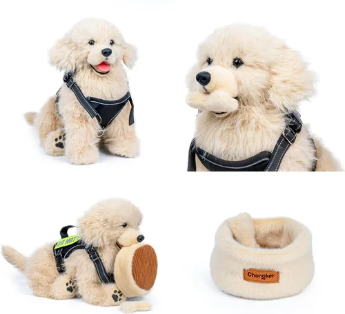 Vista 8 de Chongker Animales de Peluche de Perro con Juguetes Magnéticos, Suaves y Tiernos Juguetes de Peluche Golden Retriever, Animales de Peluche