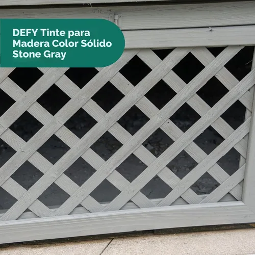 Vista 6 de DEFY Tinte de madera de color sólido - Piedra gris, 1 galón - Pintura duradera para terrazas y cercas de madera – Resistente a los rayos UV, pintura