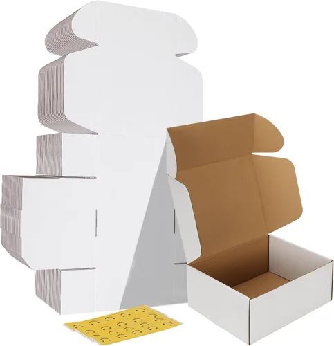 Vista 32 de HORLIMER Paquete de 40 cajas de envío de 5 x 5 x 5, caja de cartón corrugado blanco para correo, embalaje, pequeñas empresas