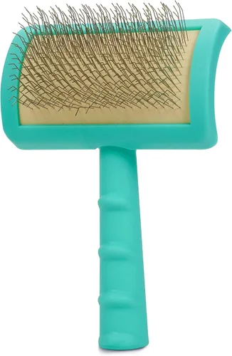 Vista 2 de Chris Christensen Slicker Brush and Ice on Ice on Ice Ultra Conditioning Spray Grooming Bundle – Cepillo universal Slicker Pins, pequeño, verde
