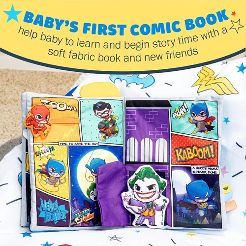 Vista 3 de Mi primer libro de cómics suave - Kids Preferred DC Comics El Batman Bravos Pequeños Héroes Libro sensorial suave para bebés con textura crujiente