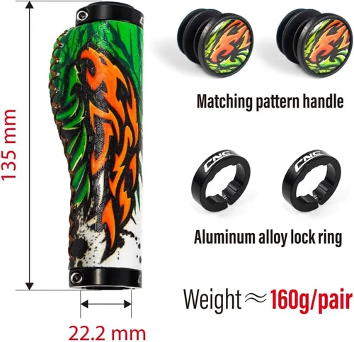 Vista 2 de CNC Agarres ergonómicos para manillar de bicicleta, agarres de silicona MTB para bicicleta de montaña/BMX.