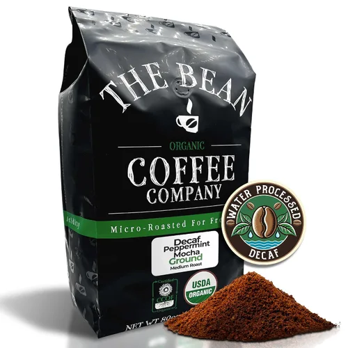Vista 49 de The Bean Organic Coffee Company - Grano Aloha DECAF procesado con agua (avellana hawaiana), tostado medio, café molido, bolsa de 16 onzas, Café