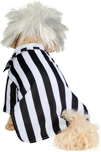 Vista 4 de Rubies Costume Company disfraz de Beetlejuice para mascotas, L, Negro, blanco