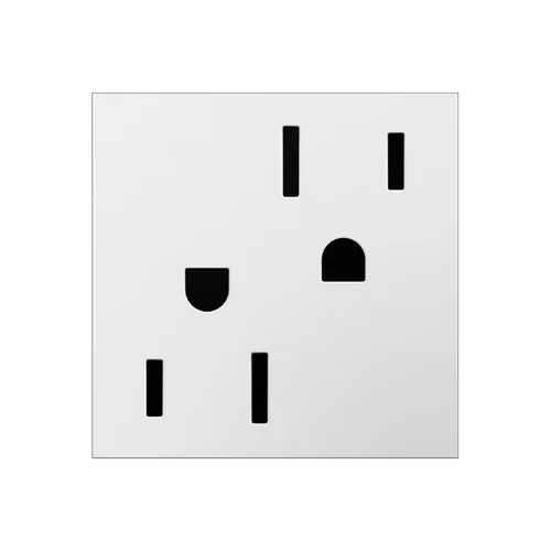 Vista 6 de Legrand adorne 15A - Toma de corriente resistente a manipulaciones con placa de pared a juego (acabado blanco, paquete de 4), ARTR152W4WP-4PK Blanco