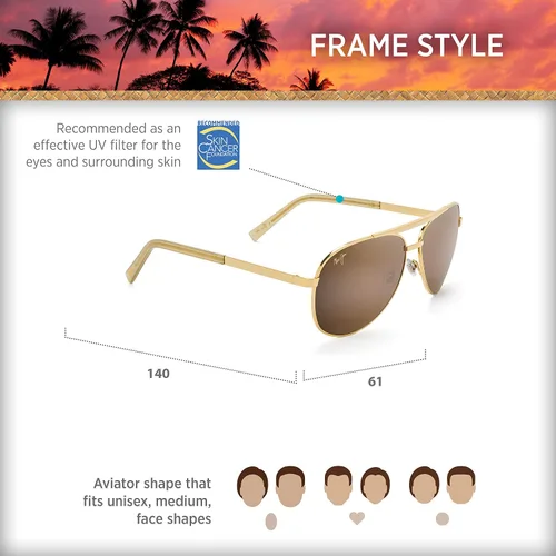 Vista 8 de Maui Jim Mens and Womens Seacliff Polarized Aviator Sunglasses