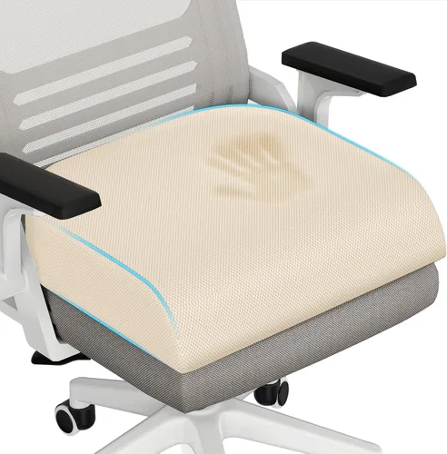 Vista 17 de TranquilRelax Cojín de asiento de espuma viscoelástica para silla de oficina, 3 pulgadas, color negro Medium-firm Support for Long Sitting