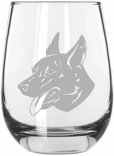 Vista 469 de Shar Pei (chino) - Vaso de vino sin tallo grabado para perro, 15.25 onzas