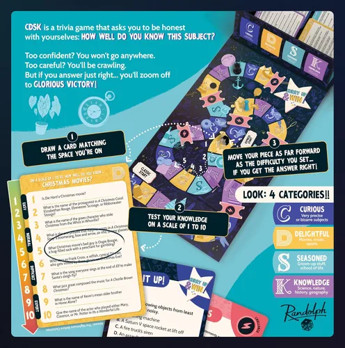 Vista 2 de Randolph CDSK Divertido juego de fiesta de trivia para adolescentes y adultos Ideal para noches de juego y grupos grandes Desafío de dos
