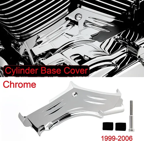 Vista 8 de Cubierta de base de cilindro ABS cromada compatible con Harley Softail Dyna Road King Twin Cam 1999-2006