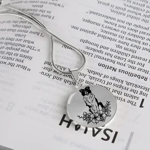 Vista 4 de Border Collie - Collares para amantes de las mascotas para mujeres y niñas, lindas fronteras para perros Collie, primavera, verano, flores florales