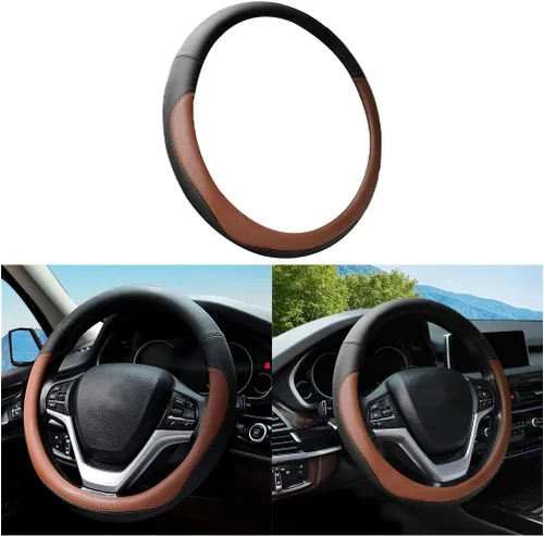 Vista 17 de Mandark Funda para volante de automóvil, de piel de microfibra antideslizante de 15 pulgadas, protector de volante de vehículo, accesorios