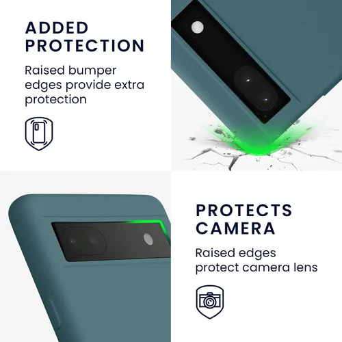 Vista 3 de kwmobile Funda compatible con Google Pixel 6a - Funda protectora delgada de silicona TPU - Arctic Night
