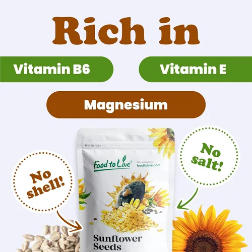 Vista 6 de Semillas de girasol, de la marca Food To Live