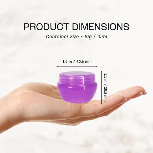 Vista 3 de Beauticom - Frascos (0.35 oz / 0.3 fl oz) esmerilados con revestimiento interior para guardar exfoliantes, aceites, ungüentos, cremas, lociones