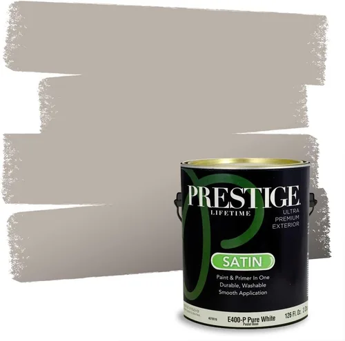 Vista 64 de PRESTIGE Pinturas Pintura Exterior e Imprimación en Uno, 1 Galón, Mate, Combinación Comparable de Sherwin Williams* Black Magic* SW6991-PCM