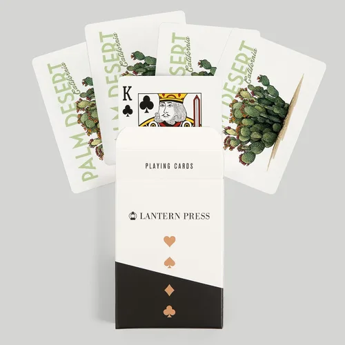 Vista 6 de Lantern Press Palm Desert, California, cactus tuna (52 cartas de juego, baraja de cartas de tamaño póquer con comodines)