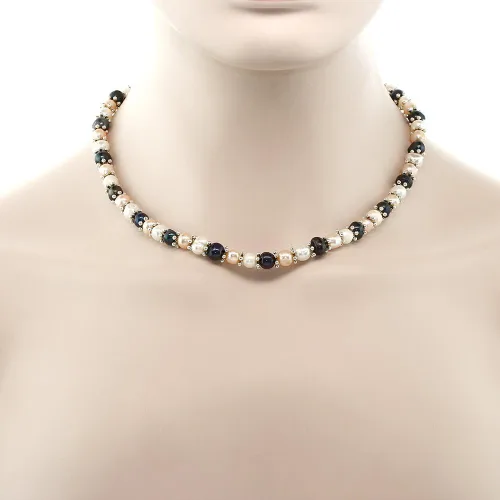 Vista 6 de Gem Stone King Juego de collar y aretes de perlas cultivadas de agua dulce multicolor de 7 a 0.315in, 18 pulgadas, Perla