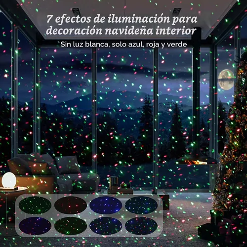 Vista 2 de Proyector de luz láser de estrellas al aire libre, AIRIVO RGB 3 colores 11 efectos de iluminación luces de luciérnaga proyección de luz, luces láser