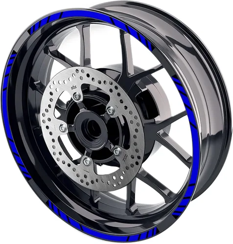 Vista 15 de MC MOTOPARTS Pegatinas para llantas exteriores de 17 pulgadas S01B compatibles con YZF R125 MT125 MT07 MT10 MT25 FZ25 MT03 (azul)