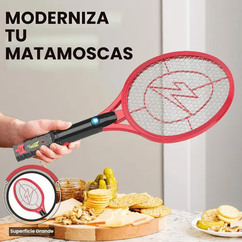 Vista 4 de Zap It Bug Zapper - Raqueta mata mosquitos recargable de 4000 voltios, cable de carga USB, Paquete de 2