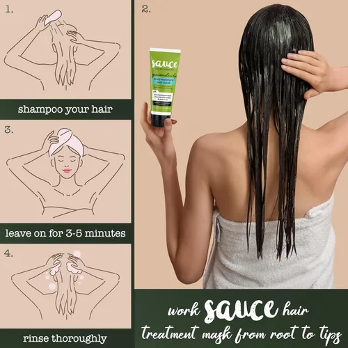 Vista 5 de SAUCE BEAUTY Mascarilla Capilar de Acondicionamiento Profundo (3.4 onzas líquidas) Mascarilla Capilar Guacamole Whip para Cabello Dañado y Control